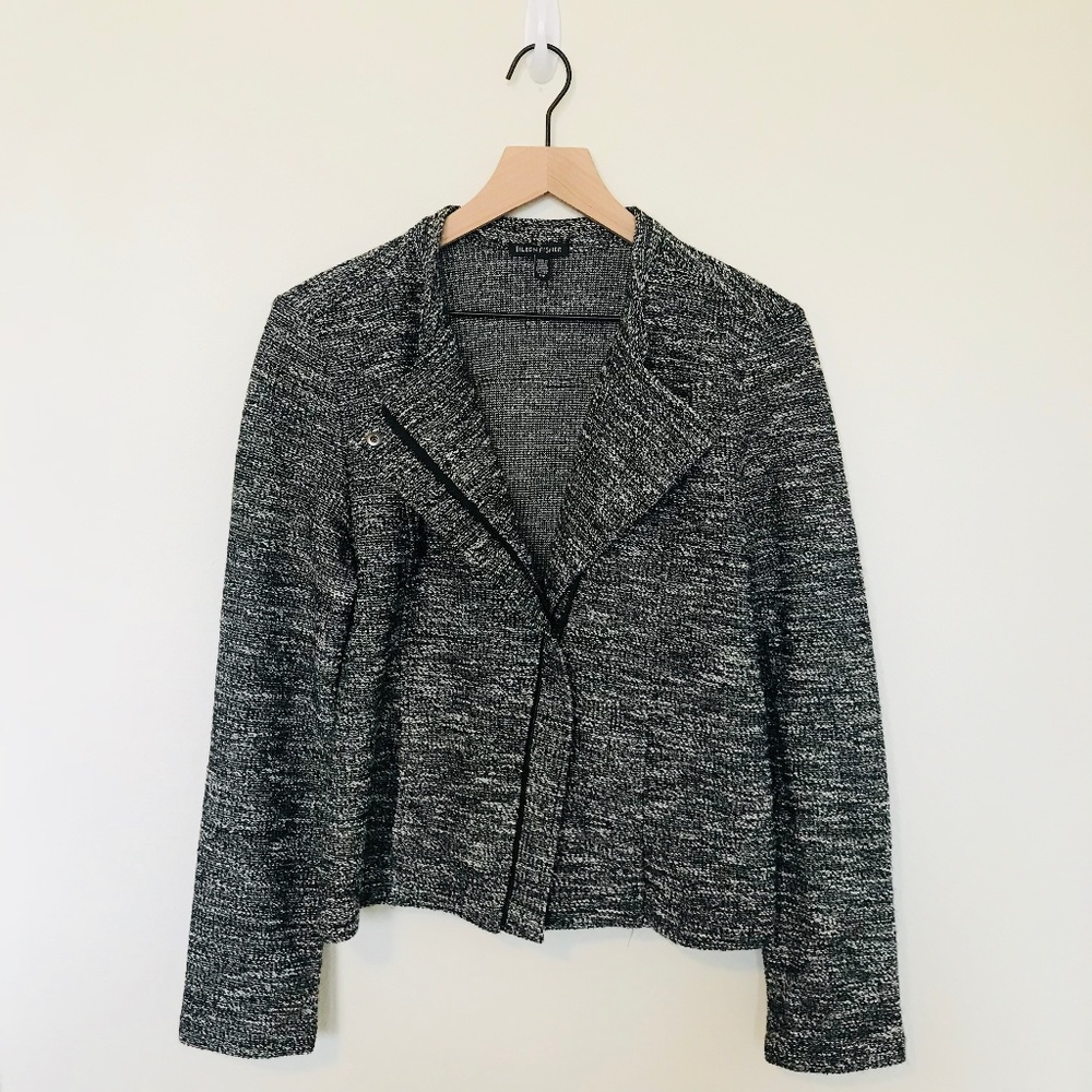 Eileen Fisher Grey Moto Zip Jacket Size Small